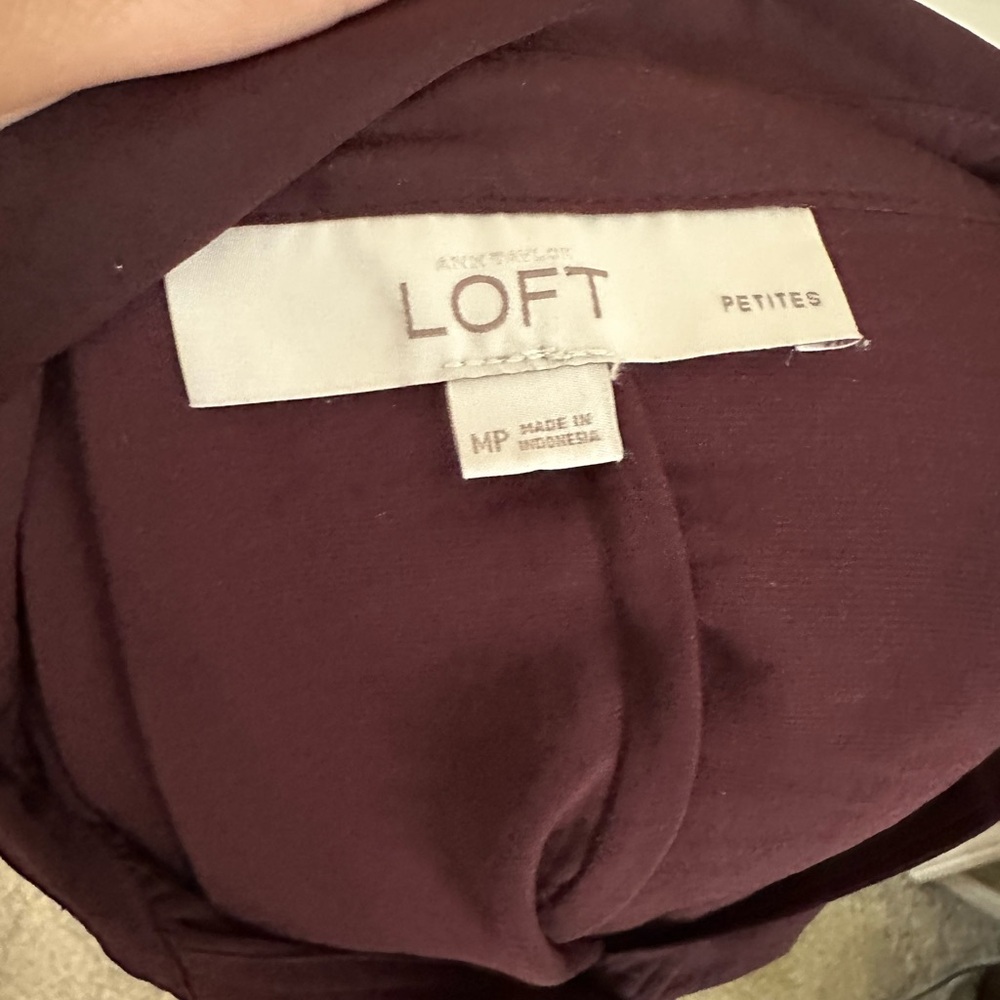 LOFT Red Long Sleeve Polo Blouse - Picture 3 of 3